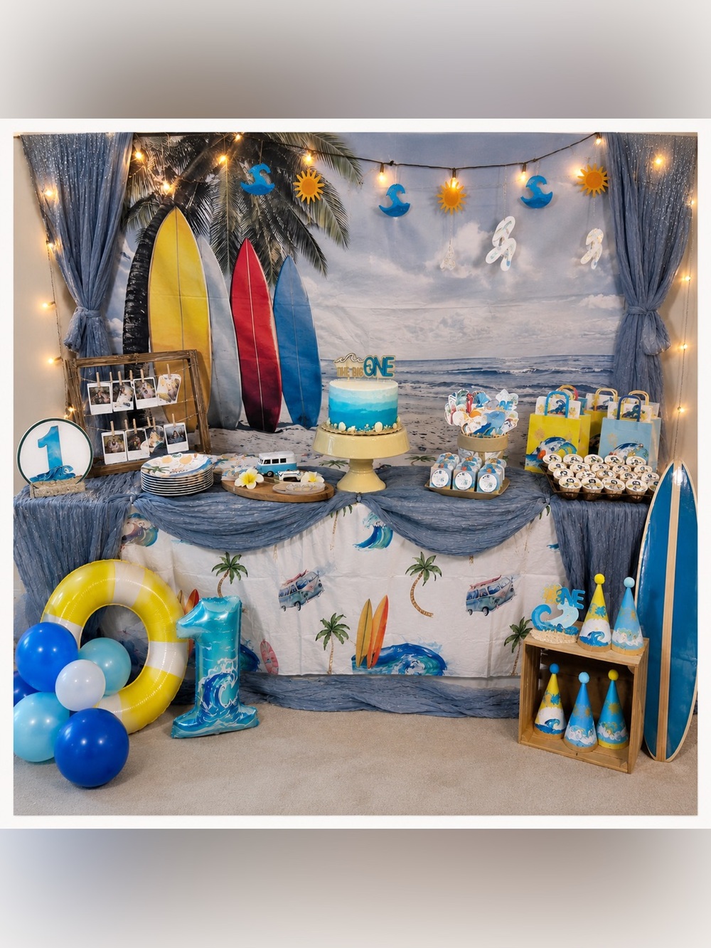 Huge The Big One Surf Beach 1st Birthday Party Bundle Complete set